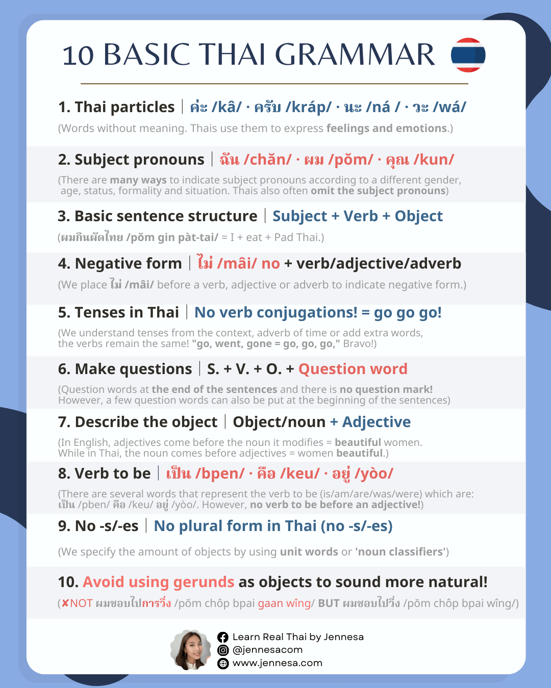 10 basic thai grammar
